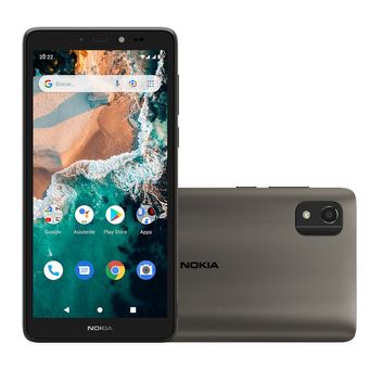 Smartphone Nokia C2 2nd Edition 4G 32 GB Tela 5,7" Câmera com IA Android™ Desbloqueio Facial Capa+Película+Fone+Carregador - Cinza - NK085