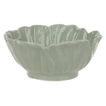 Bowl Petisqueira Cerâmica Flor Arte Pétalas Verde Menta 10,2x10,2x4,5cm