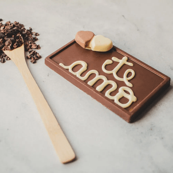 Plaquinha Lugano de Chocolate ao Leite "Te Amo" sem Açúcar 70g