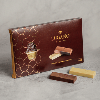 Caixa de Chocolate Lugano 8 Barras Sortidas 200g