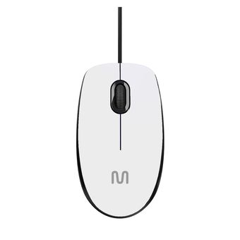 Mouse Com Fio MF400 Clique Silencioso Conexão USB 1200dpi Cabo de 180cm 3 Botões Branco Multilaser - MO389