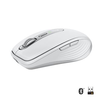 Mouse Logitech sem Fio MX Anywhere 3 Unifying e Bluetooth Cinza Claro