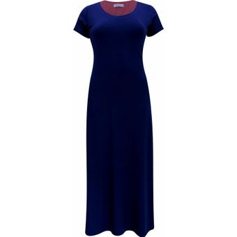 Vestido Longo básico Azul Marinho | Pau a Pique