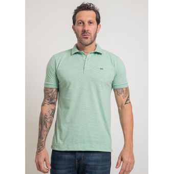Camisa Polo Listrada Verde | Pau a Pique