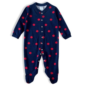 Pijama Macacão Bebê Estampa Bolinhas