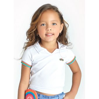 Blusa Infantil Menina Borbobola – Tam. 1 a 10 anos – Branco