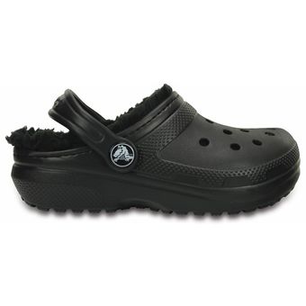 Sandália Crocs Classic Lined Clog Infanto Juvenil Black/Black