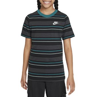 Camiseta Juvenil Nike Sportswear Tee Listrada Black Geode Teal