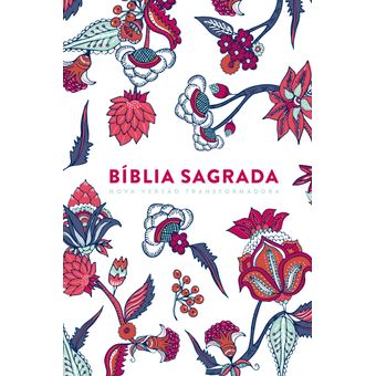 Livro Bíblia Nvt Lg Capa Soft Touch Indian Flowers Branca