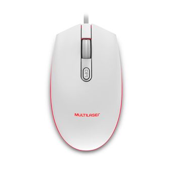 Mouse Gamer Multilaser 2400DPI Led Branco- MO299