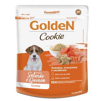 Petisco Golden Cookie Cães Filhotes Salmão e Quinoa