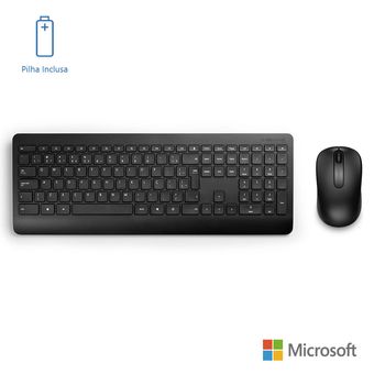 Teclado E Mouse Sem Fio Desktop 900 Usb Preto Microsoft - PT300005
