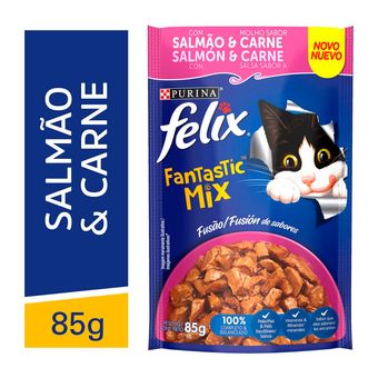 Ração Úmida Purina Fantastic Mix Gatos Filhotes Salmão e molho sabor Carne