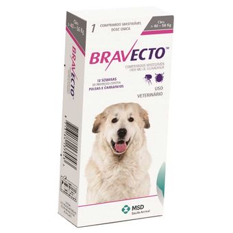 Antipulgas Bravecto para Cães 40 a 56 kg Comprimido Mastigável