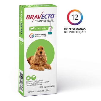 Antipulgas Bravecto Transdermal Cães 10 a 20kg