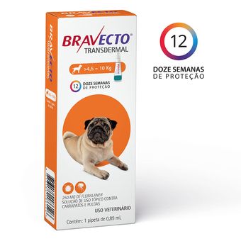 Bravecto Cães de 4,5 a 10kg Antipulgas Transdermal