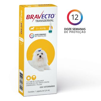 Bravecto Cães de 2 a 4,5 kg Antipulgas Transdermal 112,5 mg