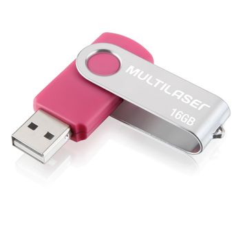 Pen Drive Twist 16GB USB Leitura 10MB/s e Gravação 3MB/s Rosa Multilaser - PD688