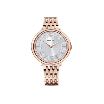 Relógio Crystalline Chic, pulseira em metal, rosa dourado, PVD rosa dourado