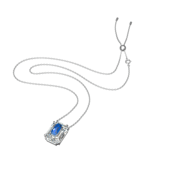 Pingente Swarovski Chroma, Cristal de lapidação octogonal , Azul, banhado a ródio