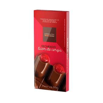 Tablete Chocolates Brasil Cacau Recheado Licor de Cereja 90g