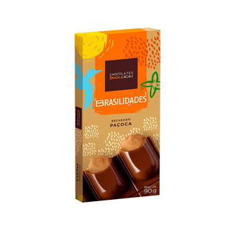 Tablete Chocolates Brasil Cacau Recheado Paçoca 90g