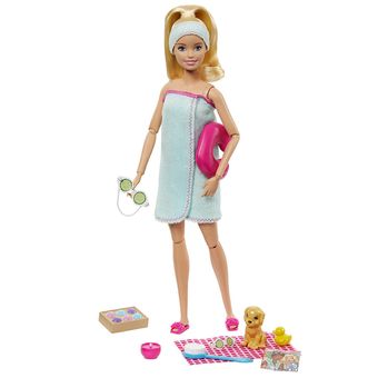 Boneca Mattel Barbie Fashionista Dia De Spa Com Filhotinho