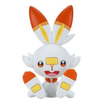 Figura de Vinil - Pokemon - Scorbunny - W3 - Branco - 10 cm - Sunny