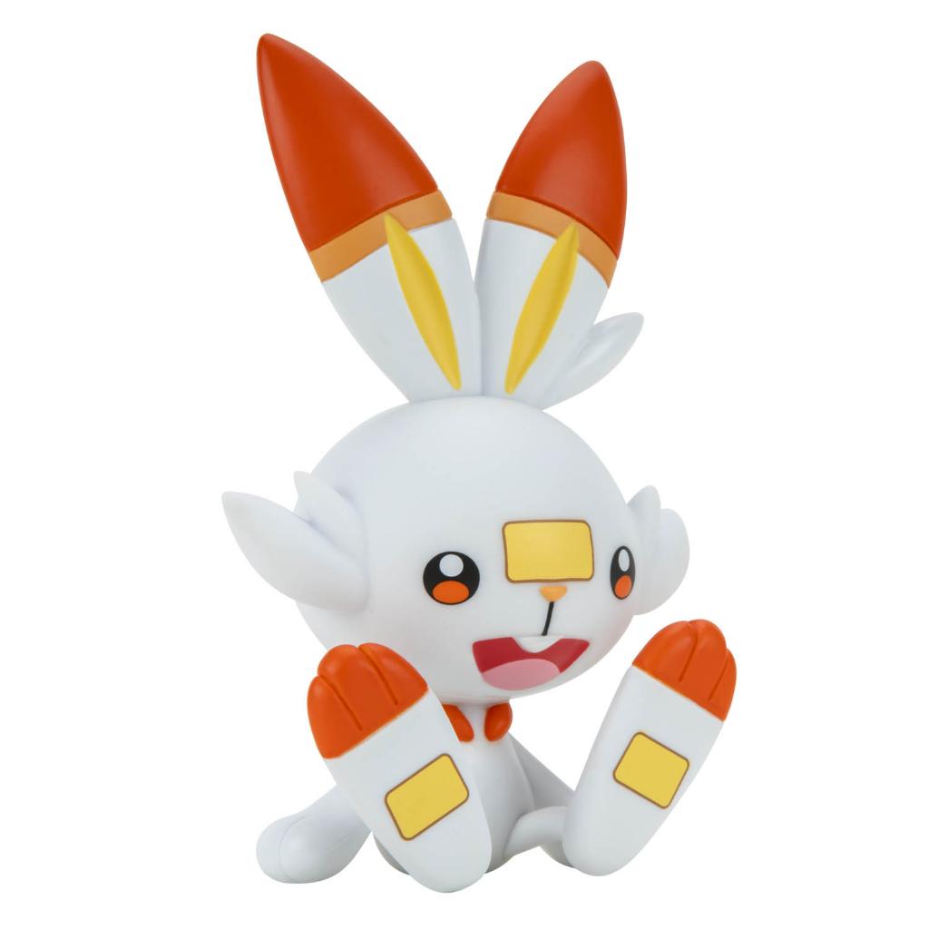 Figura de Vinil - Pokemon - Scorbunny - W3 - Branco - 10 cm