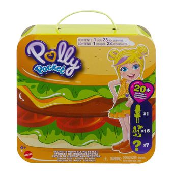 Mini Boneca - Polly Pocket - Pacote de Modas Surpresa - Hambúrguer - Mattel