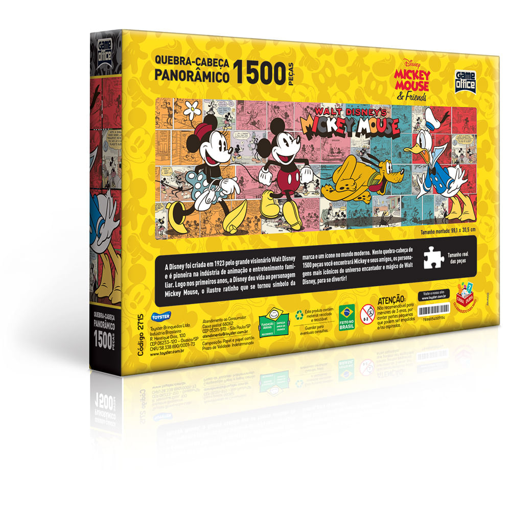 Quebra-Cabeça - Disney - Mickey Mouse - 500 Peças - Game Office - Toyster