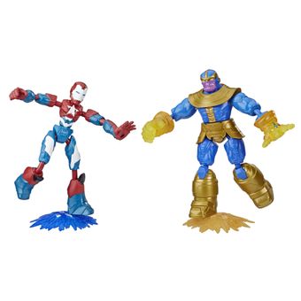 Conjunto De Bonecos Articulados - Disney - Marvel - Bend And Flex - Iron Patriot e Thanos - Hasbro