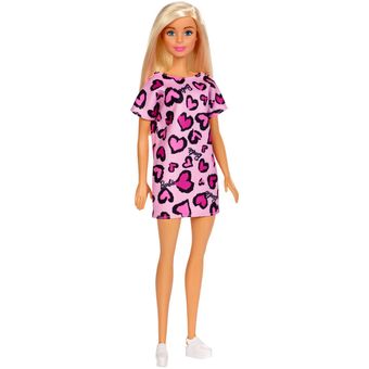 Boneca Barbie - Fashion And Beauty - Loira com Vestido Rosa de Corações - Mattel