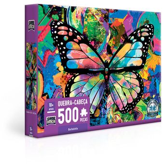 Quebra Cabeça - 500 peças - Game Office - Grafite Borboletas - Toyster