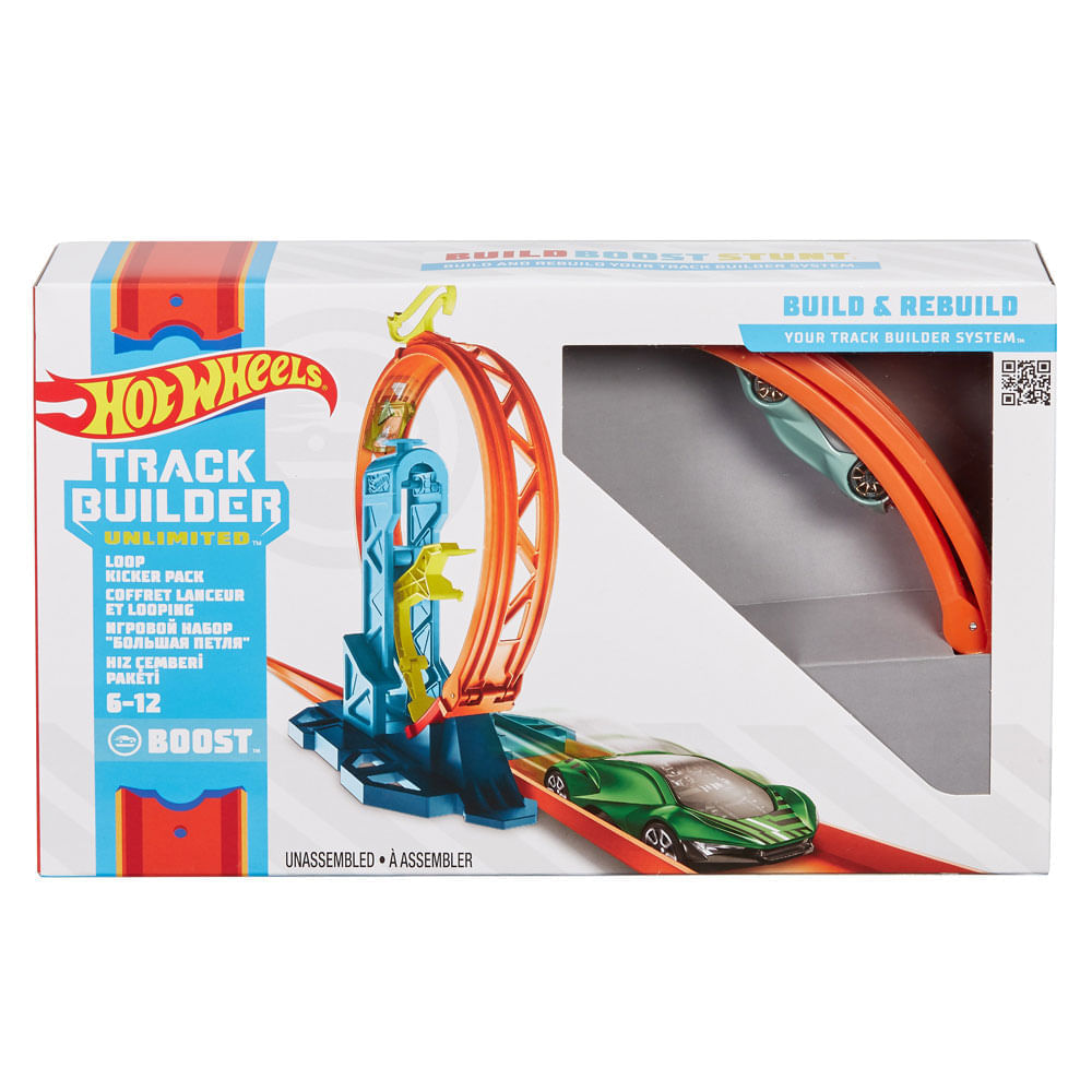 Pista De Percurso E Veículo Hot Wheels Track Builder Looping Mattel 8655