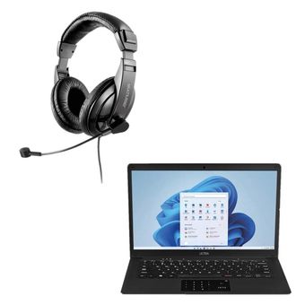Combo Office Notebook Ultra 14,1 Pol e Headset Giant Conexão Usb PH2450K