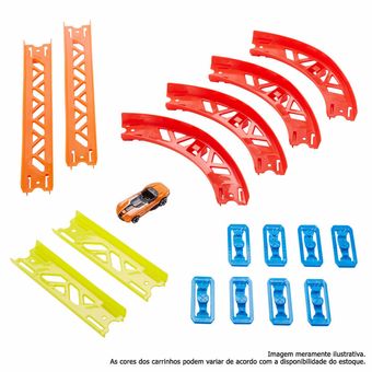 Pista de Percurso e Veículo - Hot Wheels - Track Builder - Conjunto de Curvas Premium - Mattel